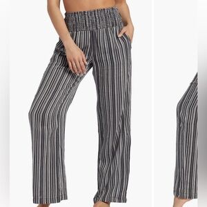 Black stripe Billabong linen palazzo pants size S never worn! From Nordstrom